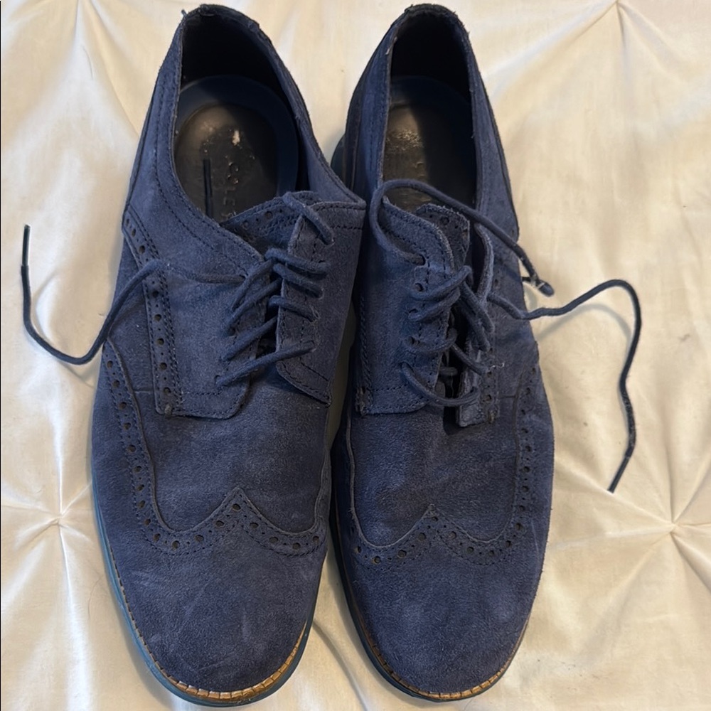 Cole Haan Men's Blue Suede Dress Shoes